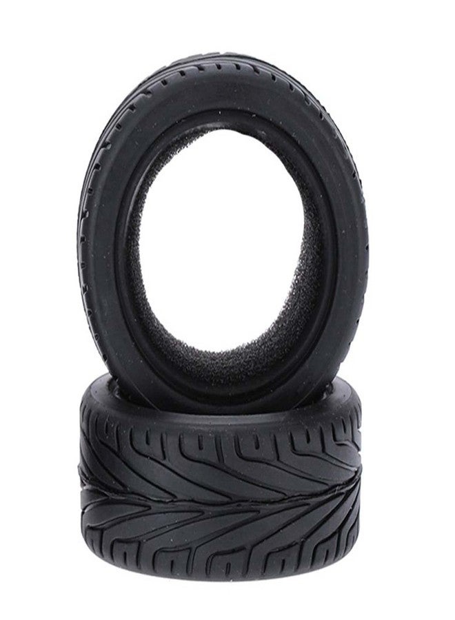 LAFEINA 1/10 RC On-Road Car Tyres, 65mm Rubber RC Tire for 1/10 HSP Tamiya HPI Kyosho RC On Road Run-flating Car (Black) - Image 3